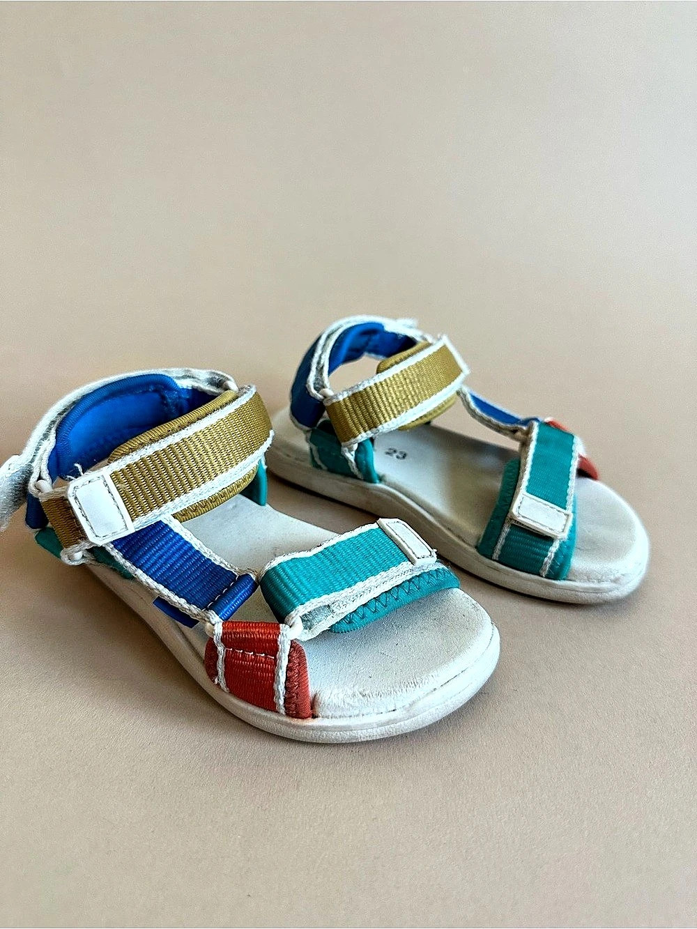 Zara Colorblock Toddler Sport Sandals Sz 7 Vacation Shoes Tropical Play Daycare